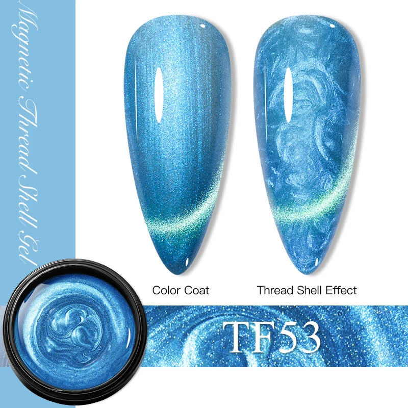3D Thread Shell Gel Nail Polish - White, Pink, Purple Pearl