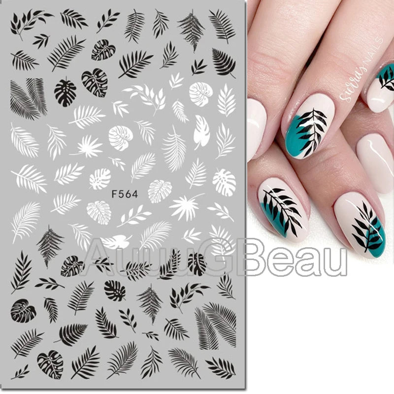3D Nail Art Decals: Vintage Roses & Butterflies Stickers