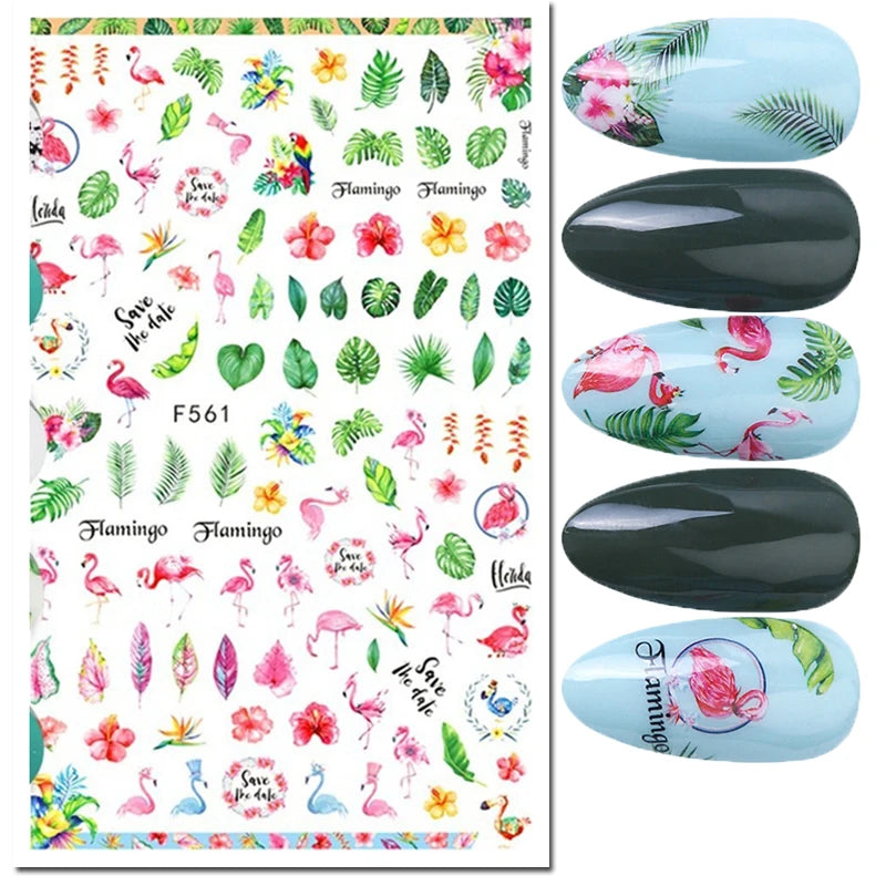 3D Nail Art Decals: Vintage Roses & Butterflies Stickers