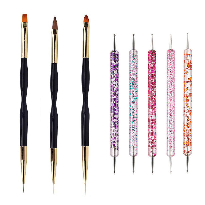 Nail Art Brush Set: 5/20Pcs Dotting & Painting Tools