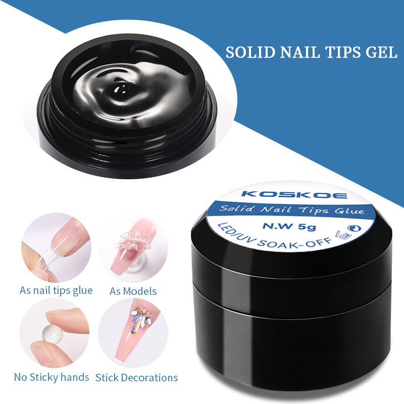KOSKOE 5g Nail Tips Gel - Multifunctional DIY Manicure Glue