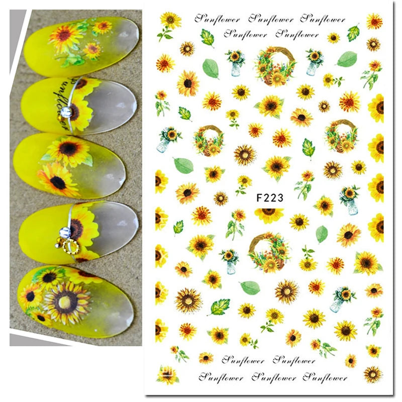 3D Nail Art Decals: Vintage Roses & Butterflies Stickers