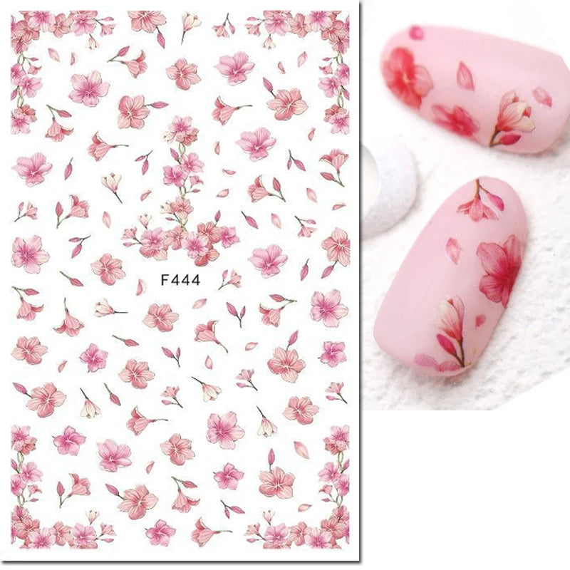 3D Nail Art Decals: Vintage Roses & Butterflies Stickers