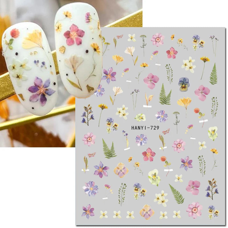 3D Nail Art Decals: Vintage Roses & Butterflies Stickers
