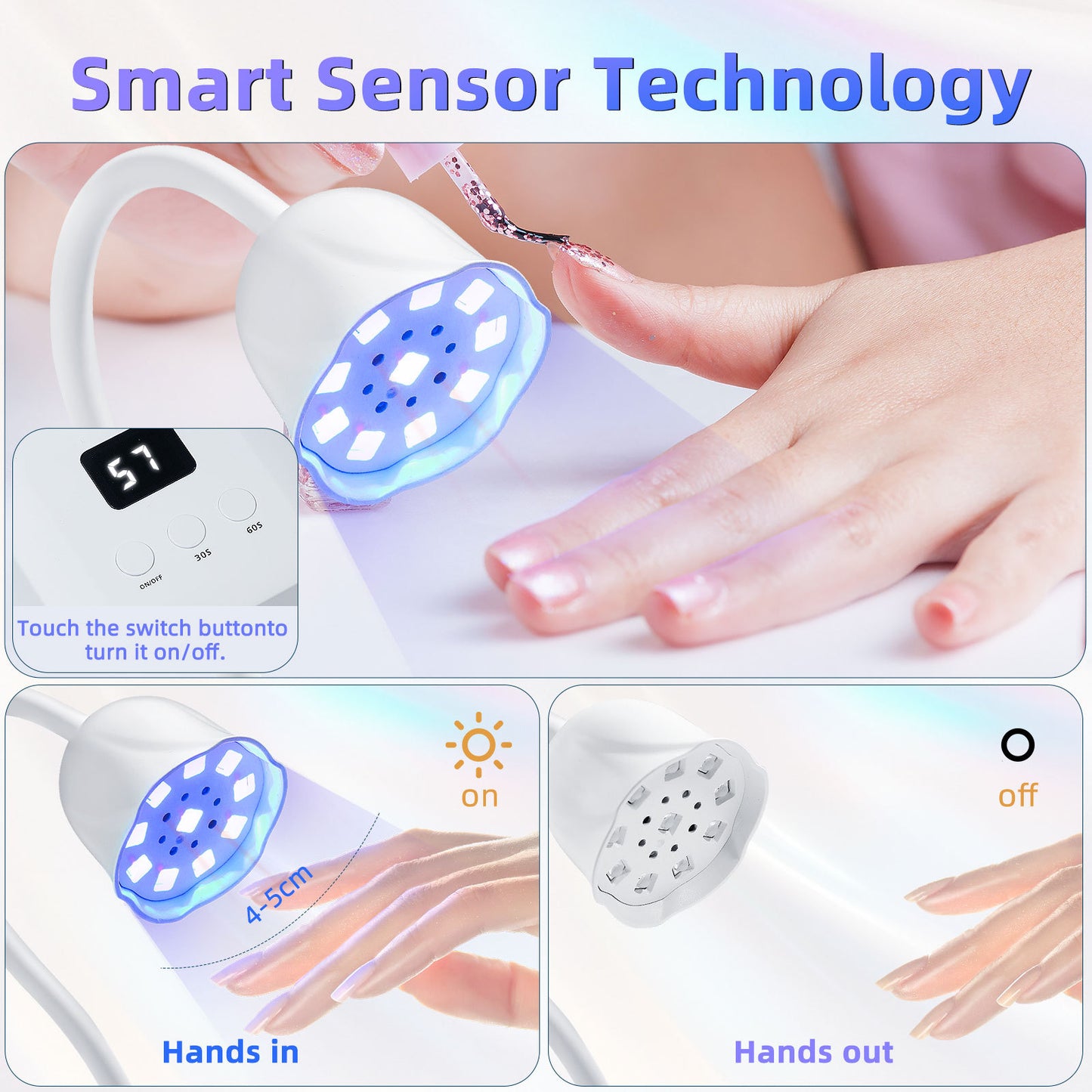 LED Nail Lamp - Portable USB UV Fast Gel Polish Dryer