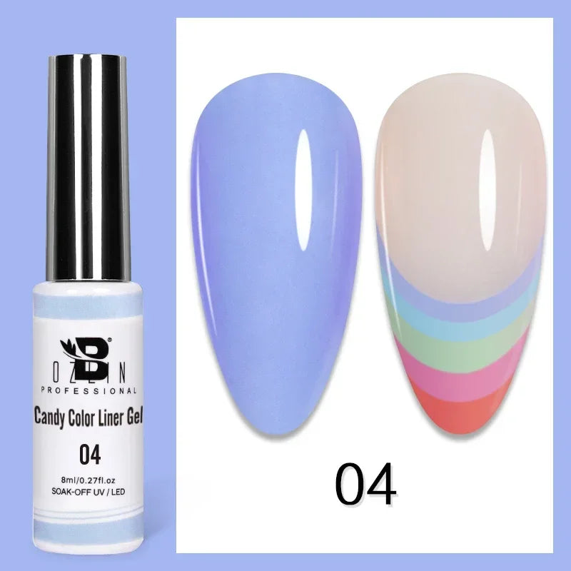 Gel Nail Polish Metallic Liner Gel: Gold & Silver Chrome Nail Polish