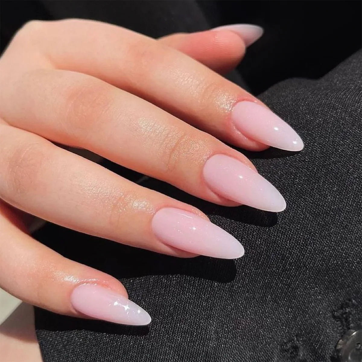Long Stiletto Almond False Nails - 24Pcs with Glue