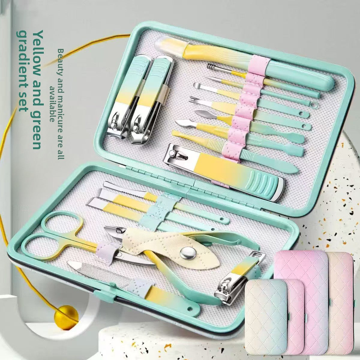 Manicure Kit: Colorful Stainless Steel - 30pcs Grooming Set
