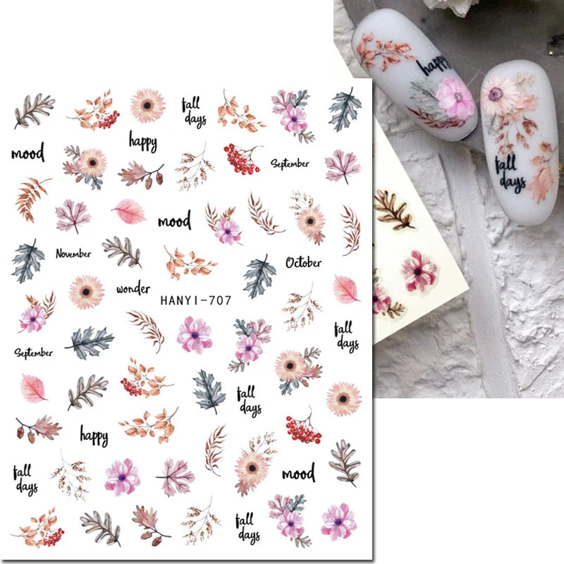 3D Nail Art Decals: Vintage Roses & Butterflies Stickers
