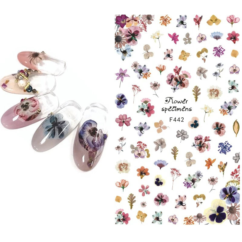 3D Nail Art Decals: Vintage Roses & Butterflies Stickers
