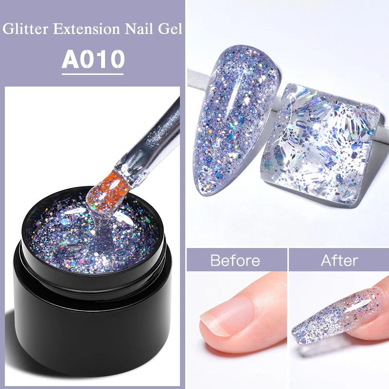 3D Thread Shell Gel Nail Polish - White, Pink, Purple Pearl