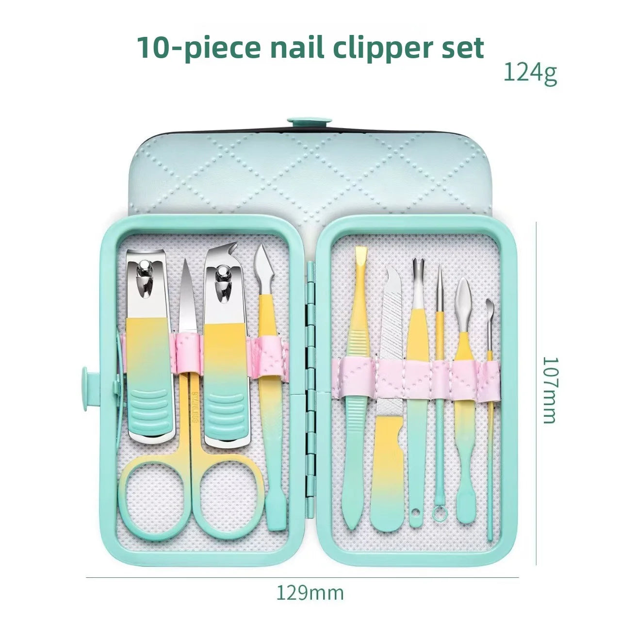 Manicure Kit: Colorful Stainless Steel - 30pcs Grooming Set