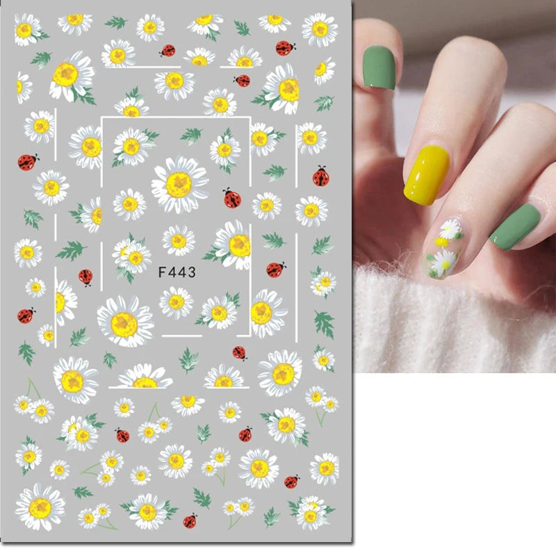 3D Nail Art Decals: Vintage Roses & Butterflies Stickers