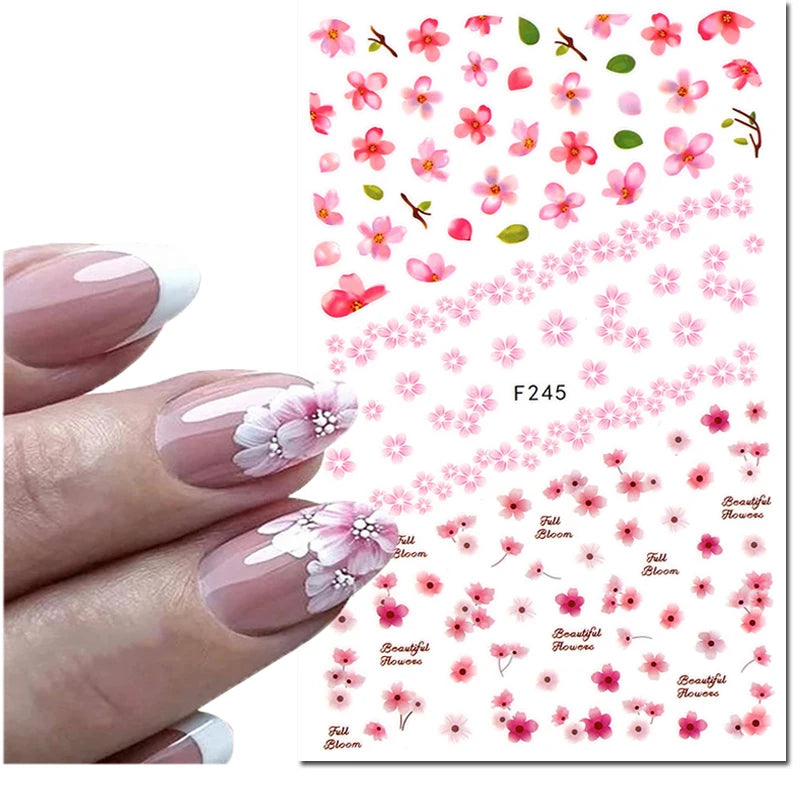 3D Nail Art Decals: Vintage Roses & Butterflies Stickers