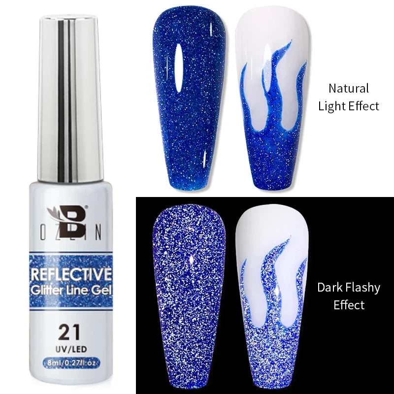 Gel Nail Polish Metallic Liner Gel: Gold & Silver Chrome Nail Polish
