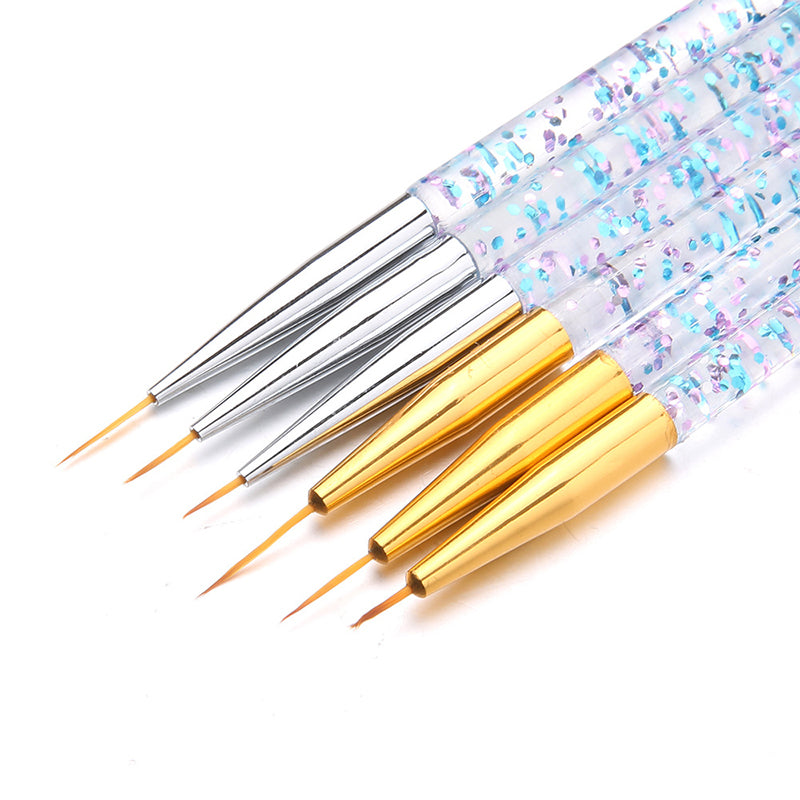 Nail Brushes: Acrylic Nail Art Pens Set - 3D Tips & UV Gel Brushes