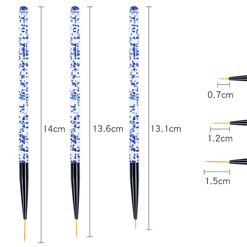 Nail Brushes: Acrylic Nail Art Pens Set - 3D Tips & UV Gel Brushes