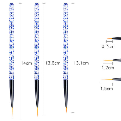 Nail Brushes: Acrylic Nail Art Pens Set - 3D Tips & UV Gel Brushes
