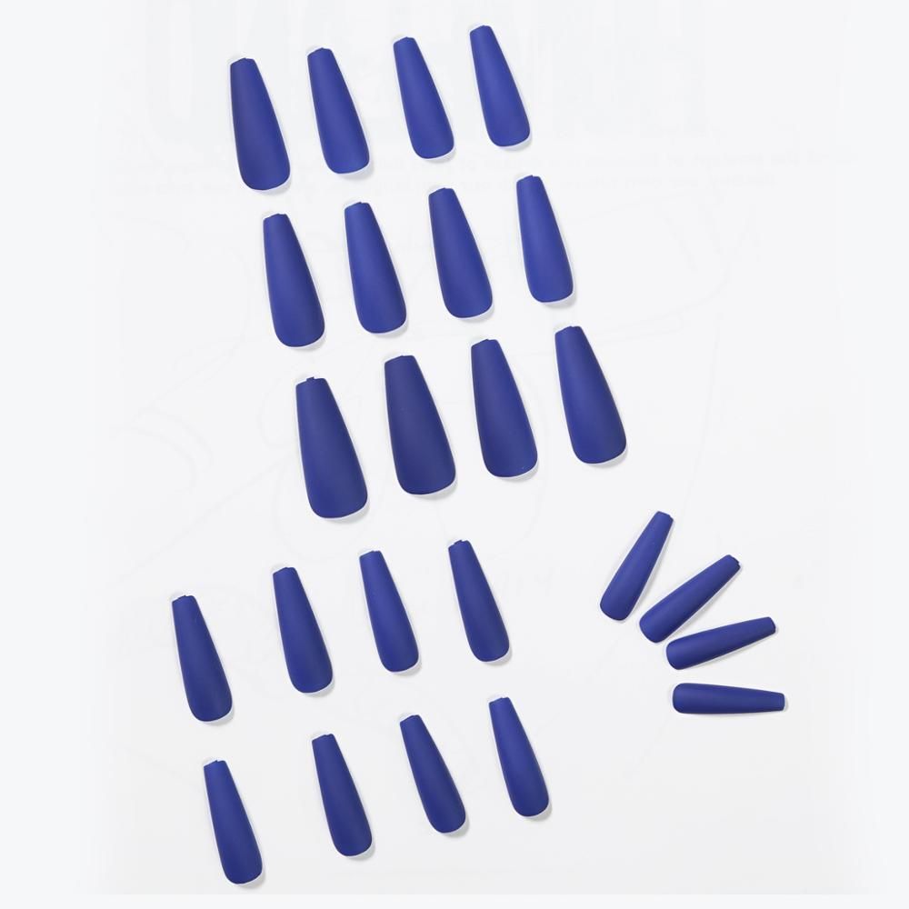 Nail Extension: Coffin Ballerina False Nails Set - 24Pcs Full Cover Tips