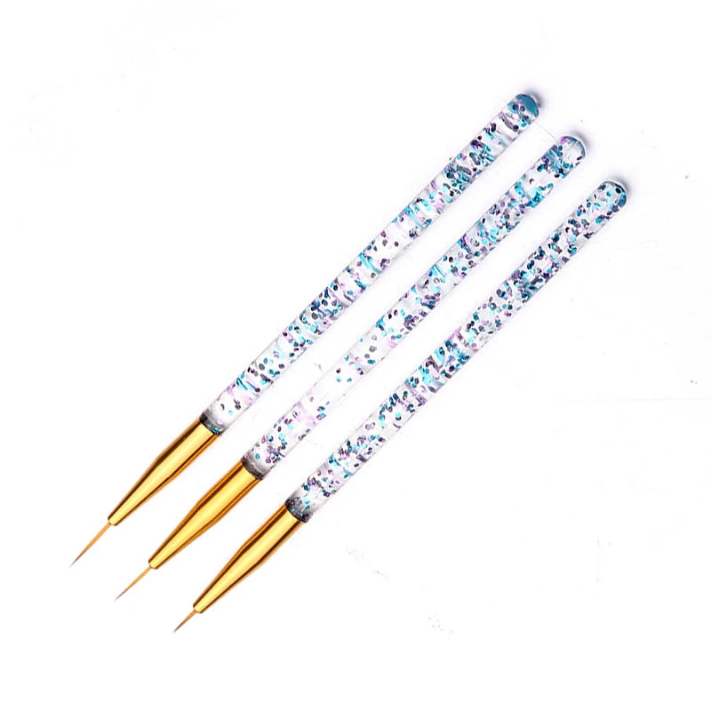 Nail Brushes: Acrylic Nail Art Pens Set - 3D Tips & UV Gel Brushes