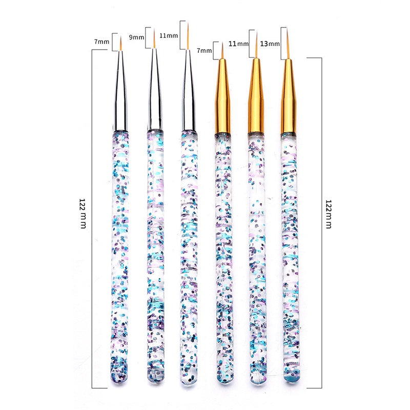 Nail Brushes: Acrylic Nail Art Pens Set - 3D Tips & UV Gel Brushes