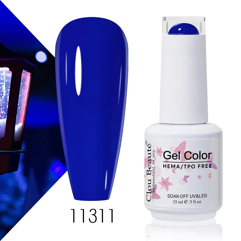 Clou Beaute 15ml Summer Bright Hot Pink Orange HEMA TPO FREE Nail Gel Polish Vernis Semi Permanent Nail Art Pigment Gel Varnish