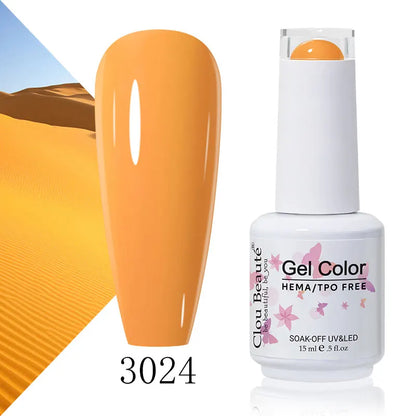 Clou Beaute 15ml Summer Bright Hot Pink Orange HEMA TPO FREE Nail Gel Polish Vernis Semi Permanent Nail Art Pigment Gel Varnish