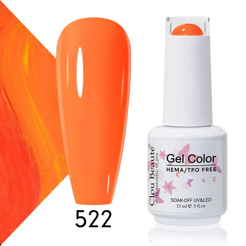 Clou Beaute 15ml Summer Bright Hot Pink Orange HEMA TPO FREE Nail Gel Polish Vernis Semi Permanent Nail Art Pigment Gel Varnish