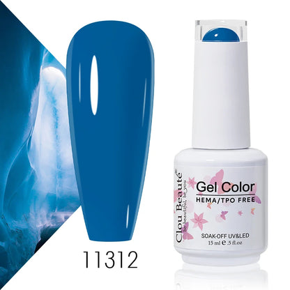 Clou Beaute 15ml Summer Bright Hot Pink Orange HEMA TPO FREE Nail Gel Polish Vernis Semi Permanent Nail Art Pigment Gel Varnish