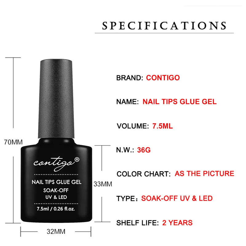 UV Nail Glue Gel 7.5ml - Strong Hold for False Nails