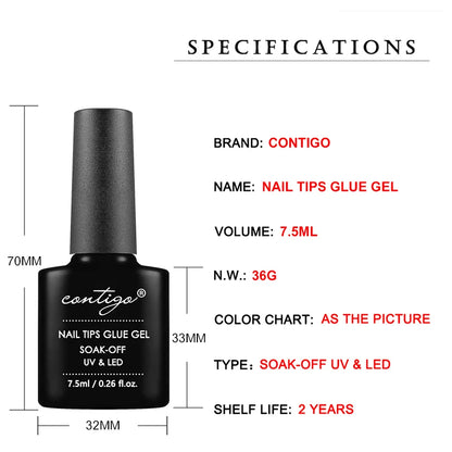 UV Nail Glue Gel 7.5ml - Strong Hold for False Nails