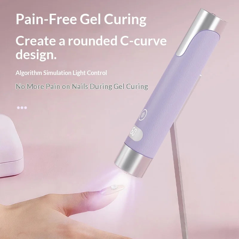 Auto-Sensing Handheld Nail Dryer Smart Sensor Nail Gel Curing Desk Nail Lamp Portable Gel Nails Fast Drying UV LED Light Pen