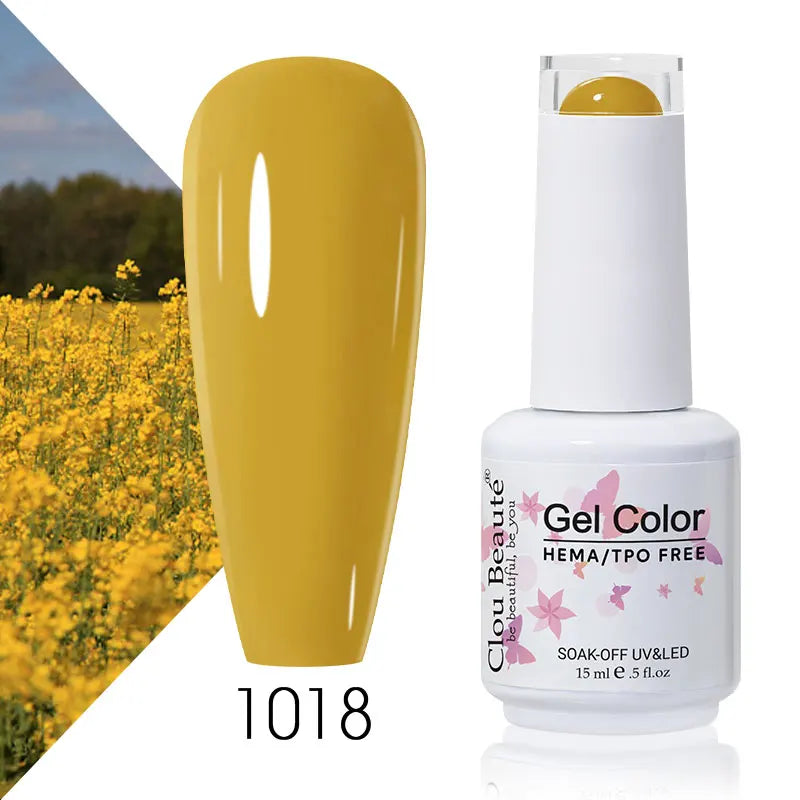 Clou Beaute 15ml Summer Bright Hot Pink Orange HEMA TPO FREE Nail Gel Polish Vernis Semi Permanent Nail Art Pigment Gel Varnish