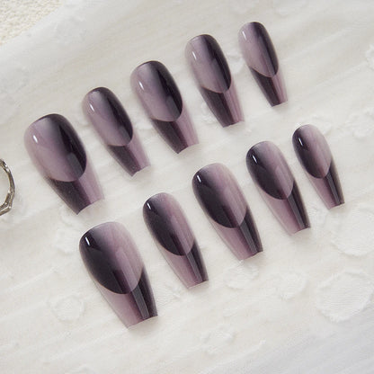 Chinese Poetry Design False Nails - 10Pcs Bamboo Acrylic Set