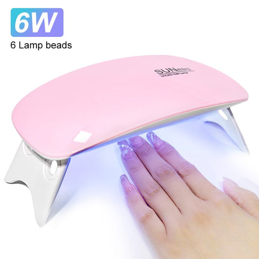 6W Mini Nail Dryer: Portable LED UV Lamp for Home Manicure