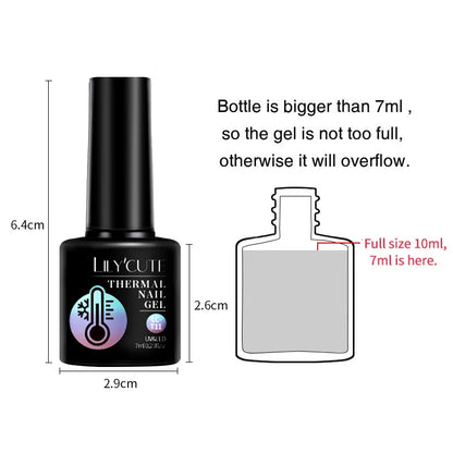 LILYCUTE 7ml Thermal Gel Nail Polish 3 Layers Temperature Color Changing Gel Polish Semi Permanent UV Gel For Nail Art Manicure