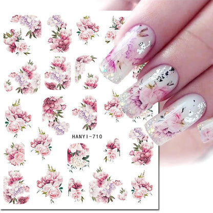 3D Nail Art Decals: Vintage Roses & Butterflies Stickers