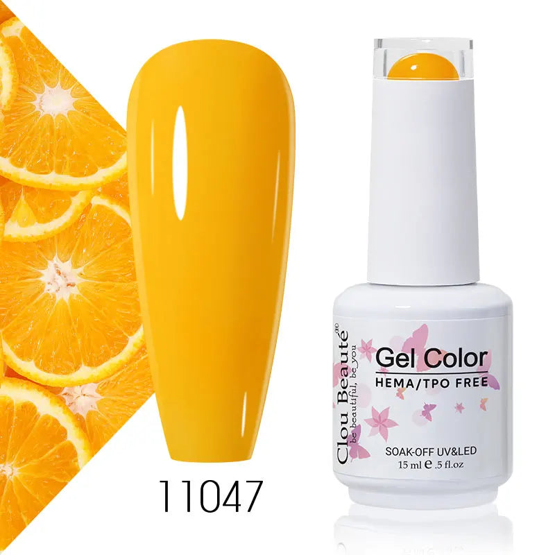 Clou Beaute 15ml Summer Bright Hot Pink Orange HEMA TPO FREE Nail Gel Polish Vernis Semi Permanent Nail Art Pigment Gel Varnish
