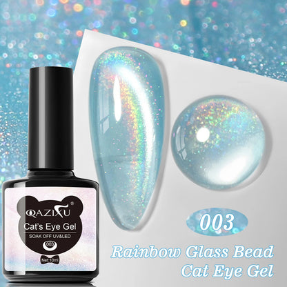 Gel Nail Polish: Cat Eye UV LED Red Pink Glitter Varnish