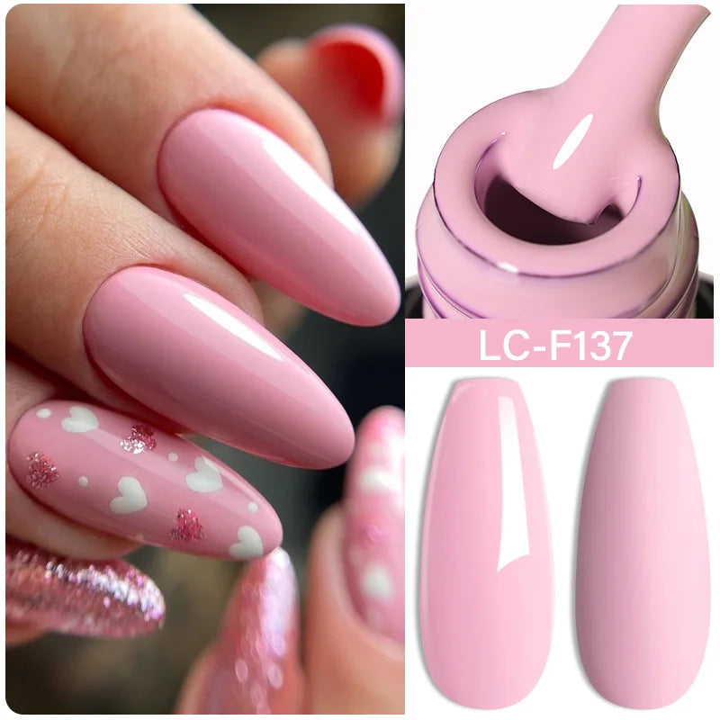 LILYCUTE 8ml Pink Natural Dried Flower Gel Nail Polish Summer Colorful Fairy Series Manicure Painting Soak Off Nail Art UV Gel