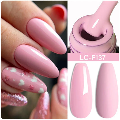 LILYCUTE 8ml Pink Natural Dried Flower Gel Nail Polish Summer Colorful Fairy Series Manicure Painting Soak Off Nail Art UV Gel