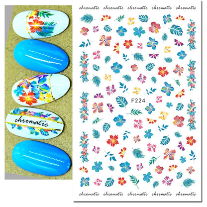 3D Nail Art Decals: Vintage Roses & Butterflies Stickers