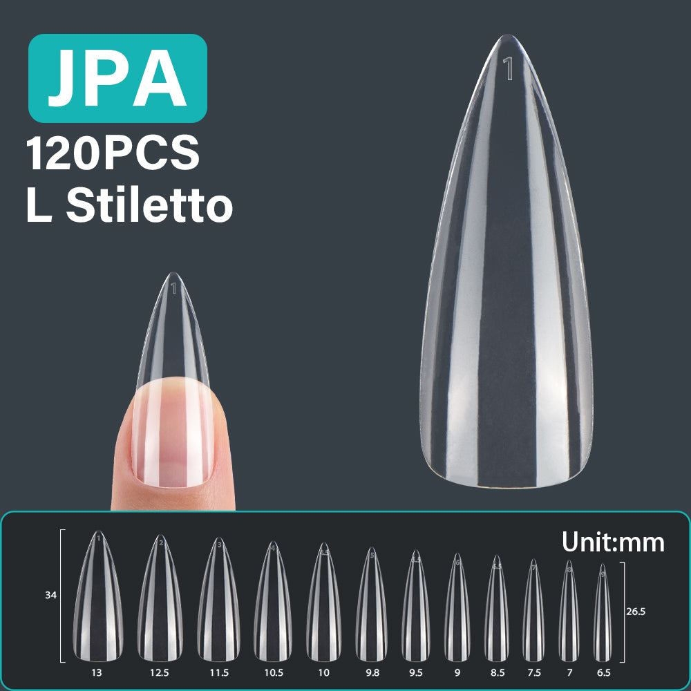Press On Nails: Almond False Nail Tips - 120Pcs Soft Gel Stiletto & Oval
