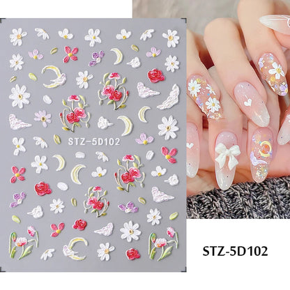 Insect Dragonfly 5D Nail Art Stickers - Y2K Summer Manicure Decals
