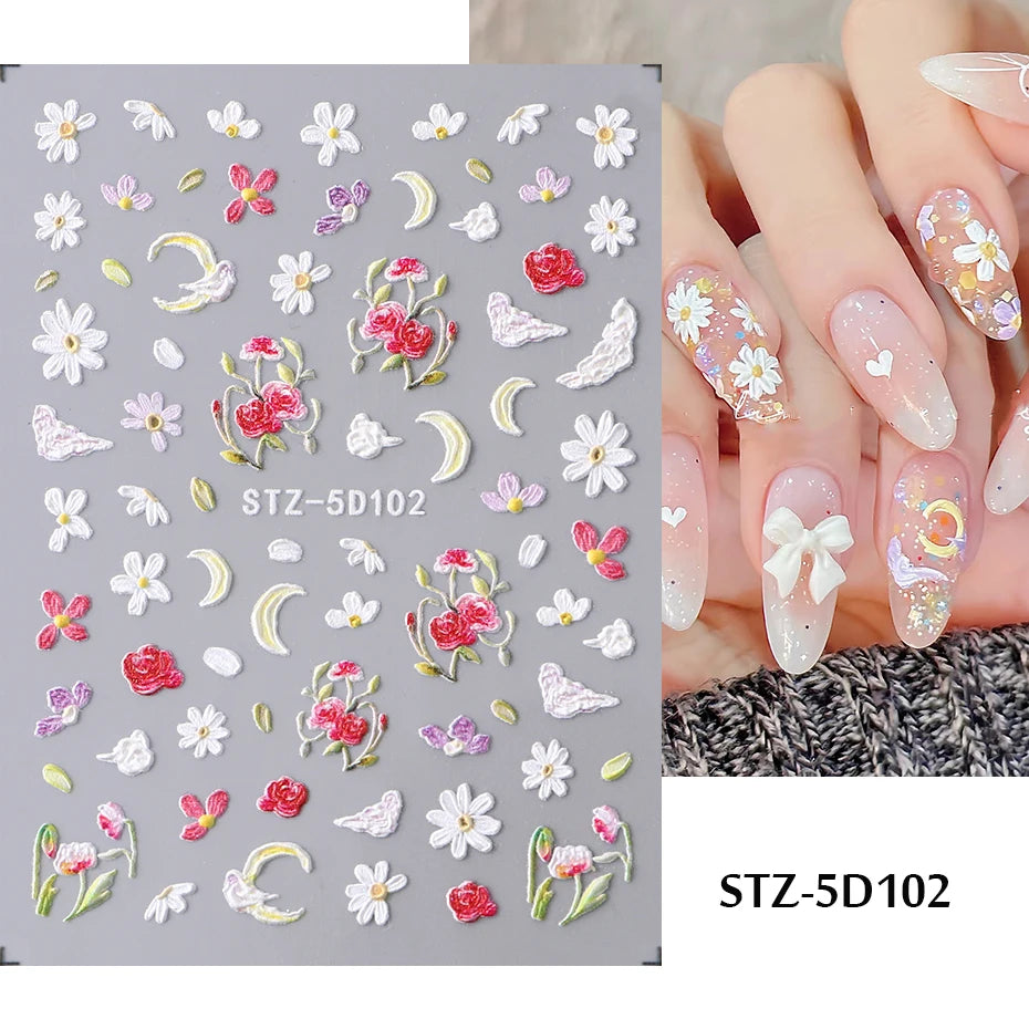 Insect Dragonfly 5D Nail Art Stickers - Y2K Summer Manicure Decals
