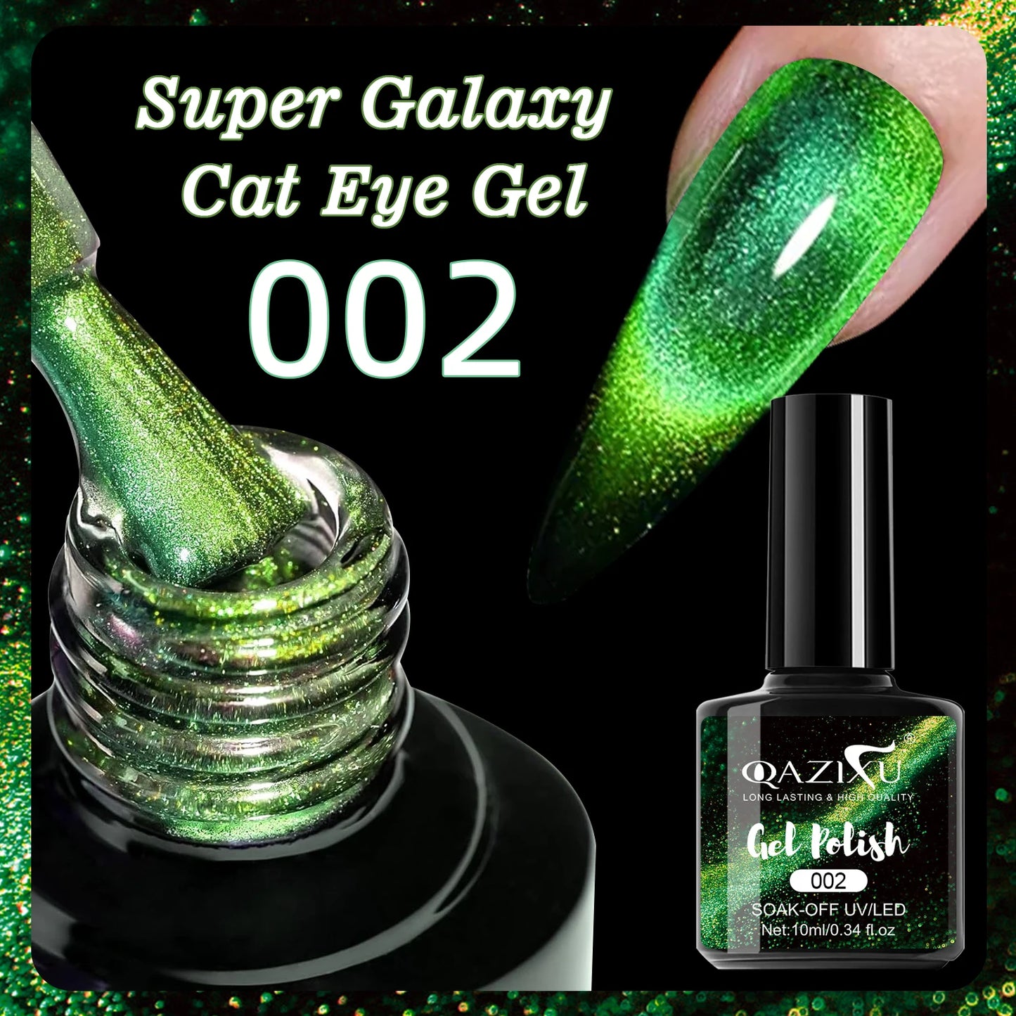 Gel Nail Polish: Cat Eye UV LED Red Pink Glitter Varnish
