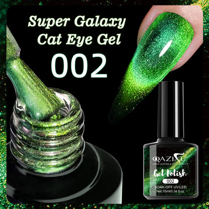 Gel Nail Polish: Cat Eye UV LED Red Pink Glitter Varnish
