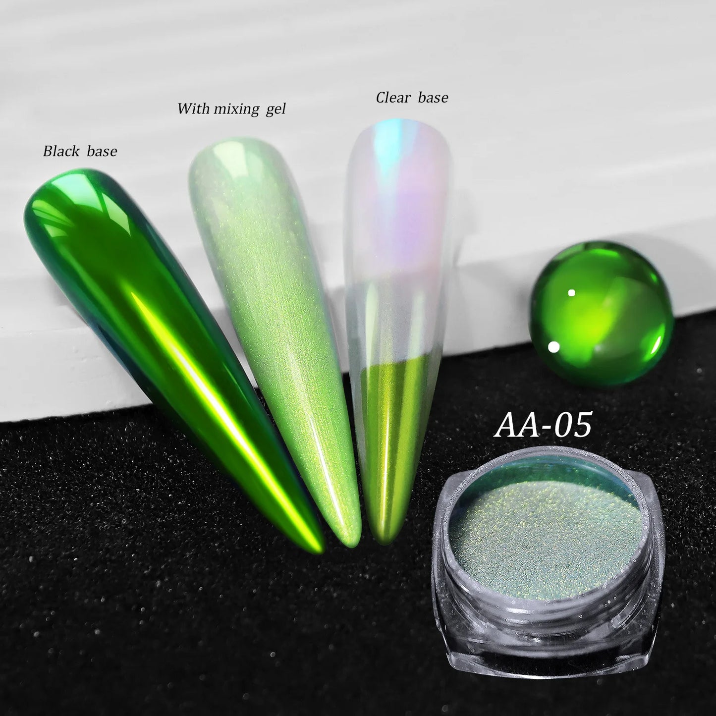 Glittering Nails: Laser Nail Glitter Holographic Powder - Aurora Mirror Dust