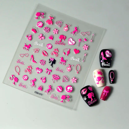5D Flower Rose Nail Art Stickers - Cherry Blossom & Fruit Art