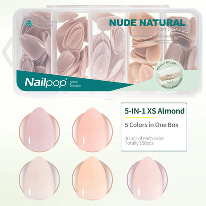 Press On Nails: Nailpop Ultra Fit Extra Short/Medium Nude Gel